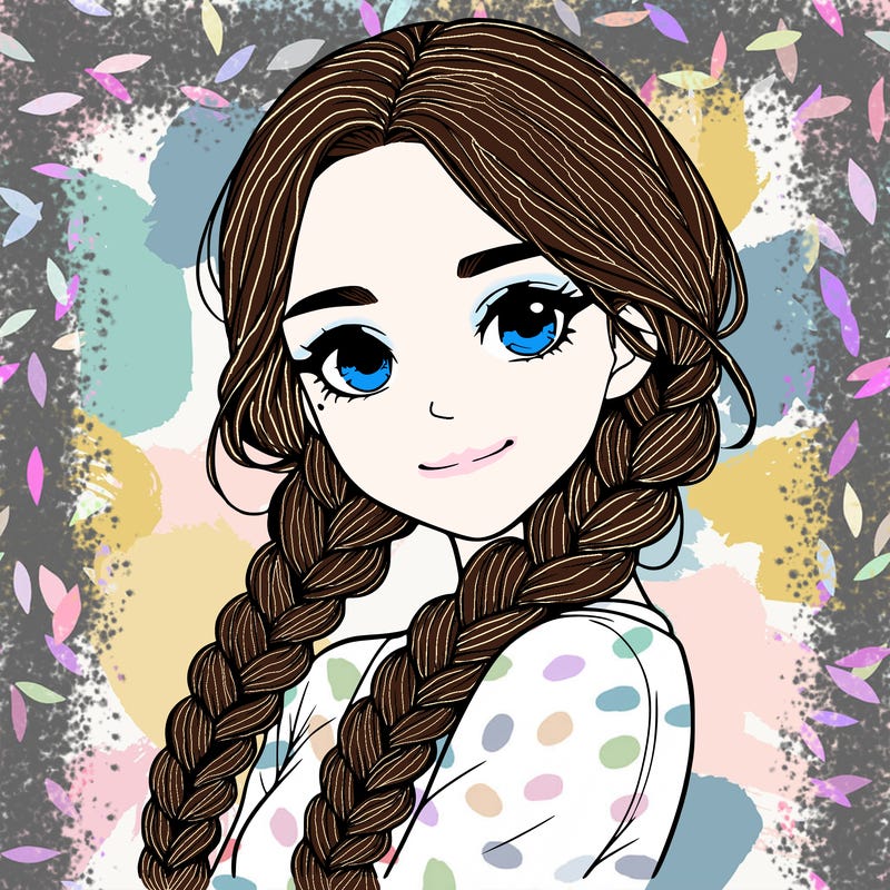 realistic girl with braids