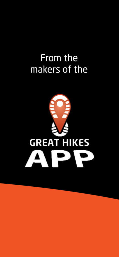 Promotional screen highlighting the Great Hikes App from the same developers