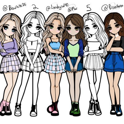 a group of girls realistic