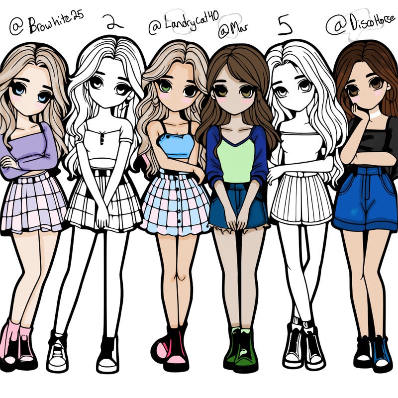 a group of girls realistic