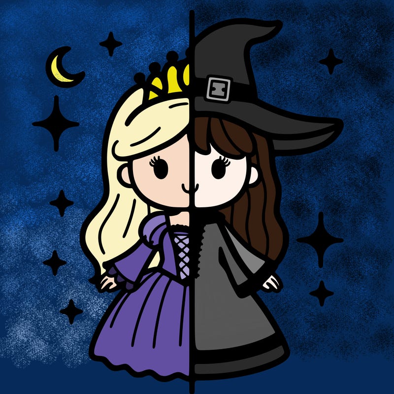 split princess and witch
