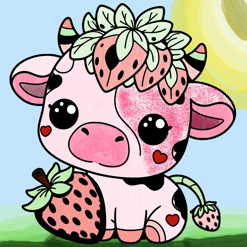 cute strawberry cow