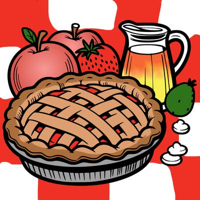 a pie of food
