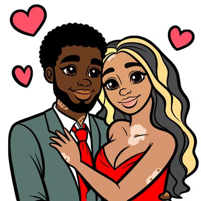 black man and white women in love realistic