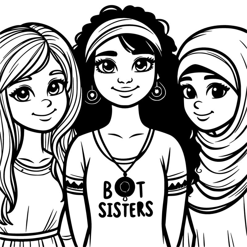 three sisters with a best sisters necklace