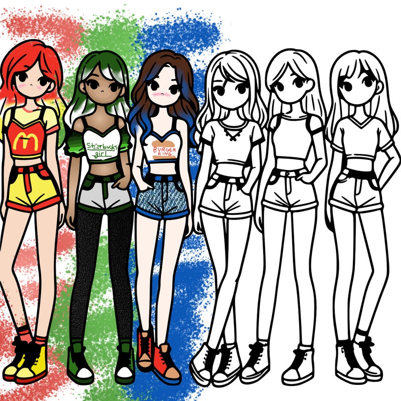 a group of girls wearing crop tops and shorts