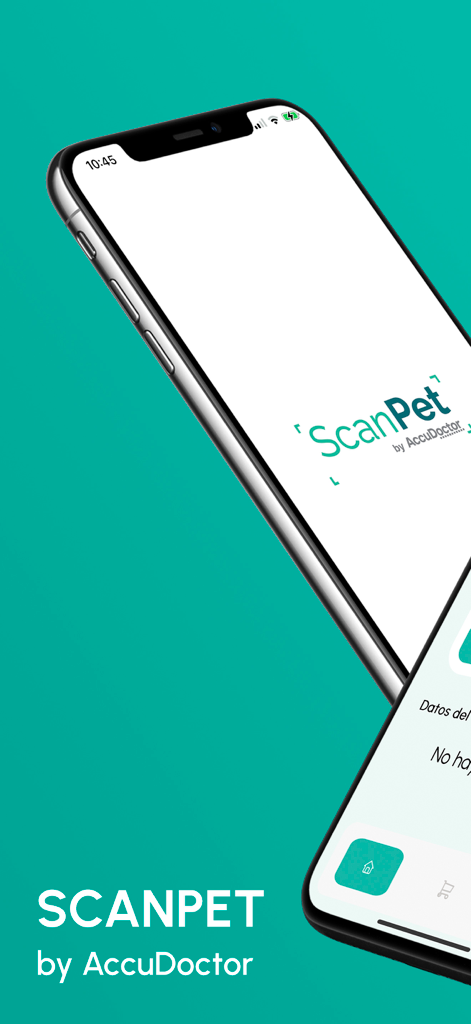 SCANPET - ScanPet by AccuDoctor app splash screen on a mobile phone
