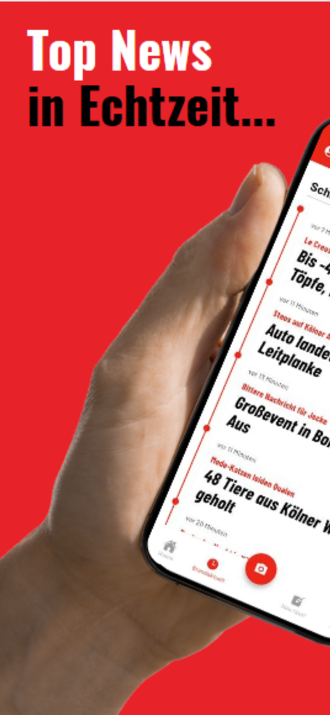 EXPRESS – Cologne News & Sport - Hand holding a smartphone displaying the EXPRESS app for Cologne news and sports