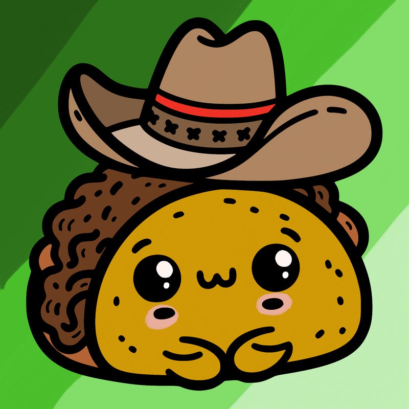 a really cute taco with a cute cowboy hat