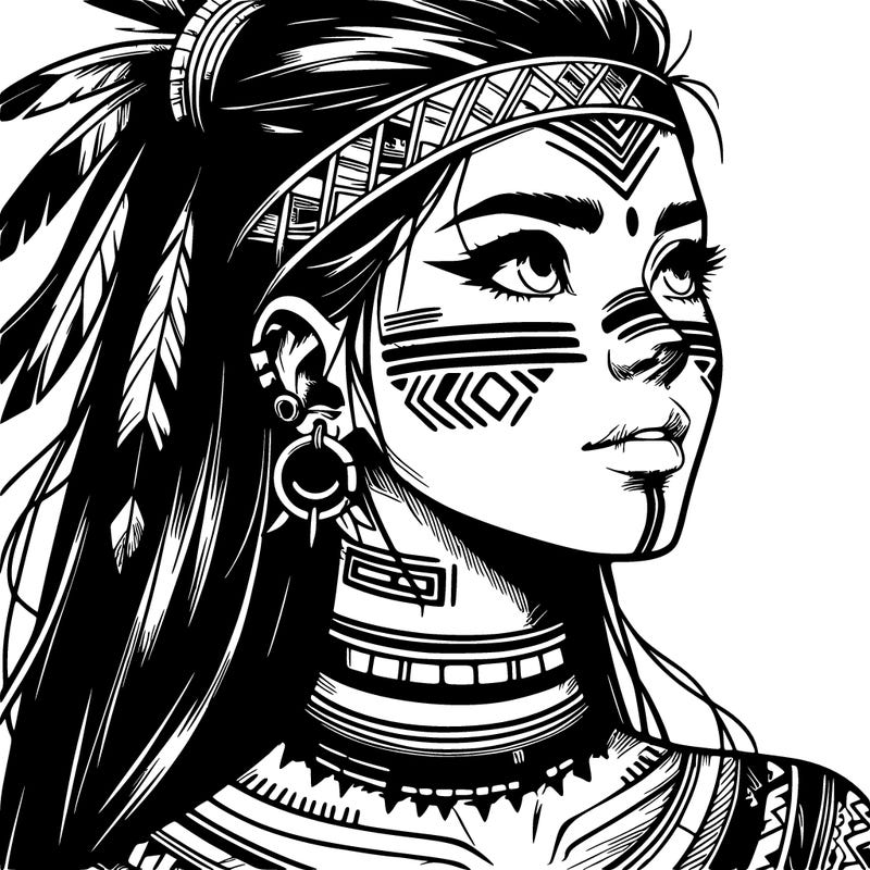 realistic tribal manga woman