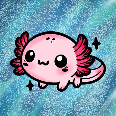 cute easy baby axolotl