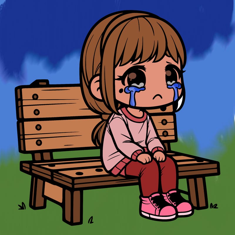 sad girl crying : sad girl sitting oh na bench