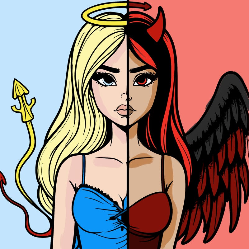 devil vs angel realistic girl