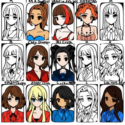 girls that look diffrent anime