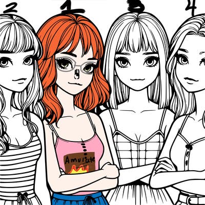 four realistic girls