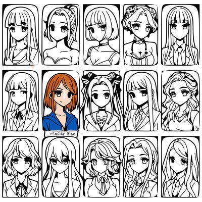 girls that look diffrent anime