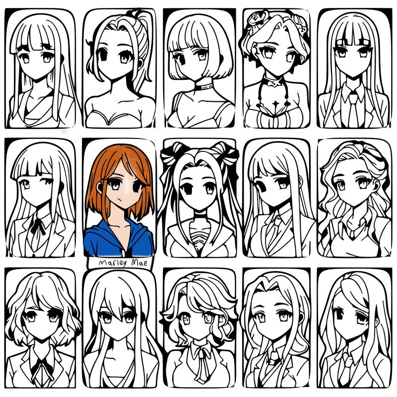 girls that look diffrent anime