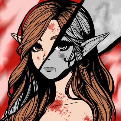 elf girl realistic dark fantasy