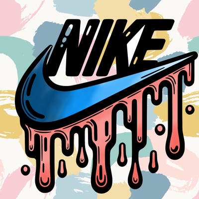 dripping nike logo