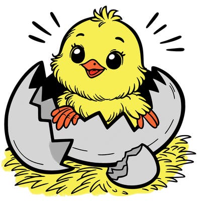 a chick hatching out of a egg