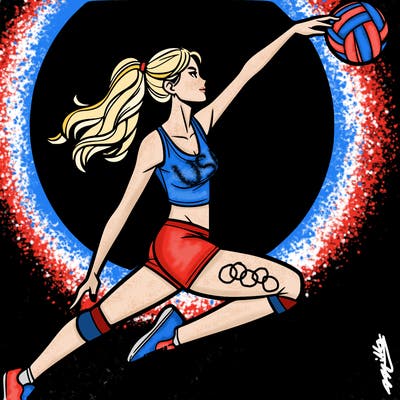 woman playing volleyball