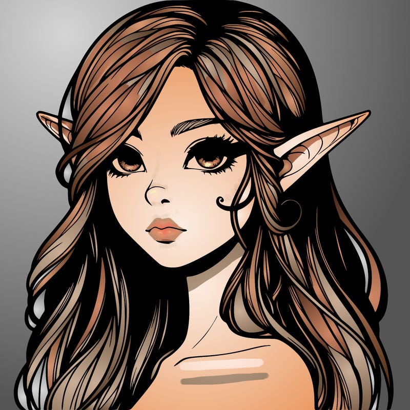 elf girl realistic dark fantasy