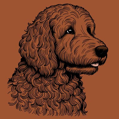 realistic golden doodle