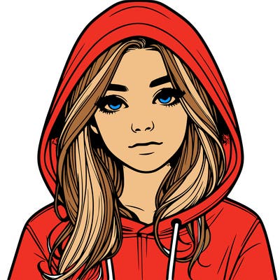 realistic girl with a hoodie