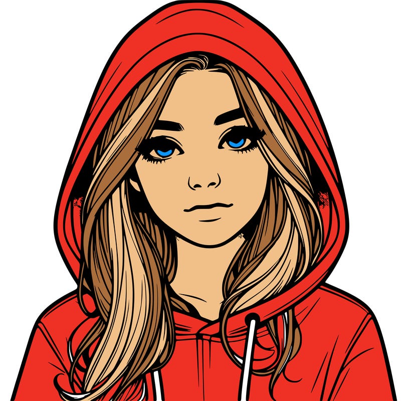 realistic girl with a hoodie
