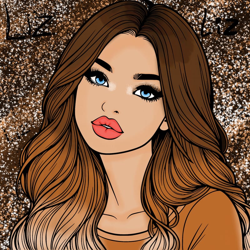 realistic girl with hair on her hair and lips