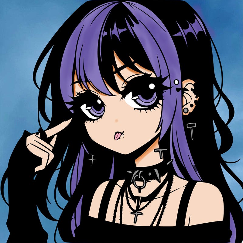 goth anime girl