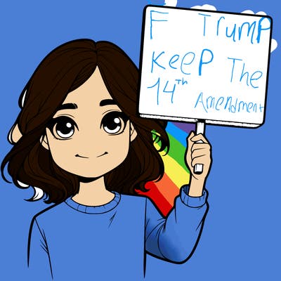 realistic girl holding up a sign