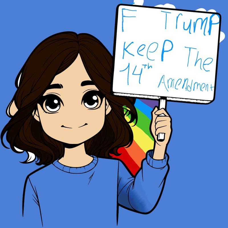 realistic girl holding up a sign