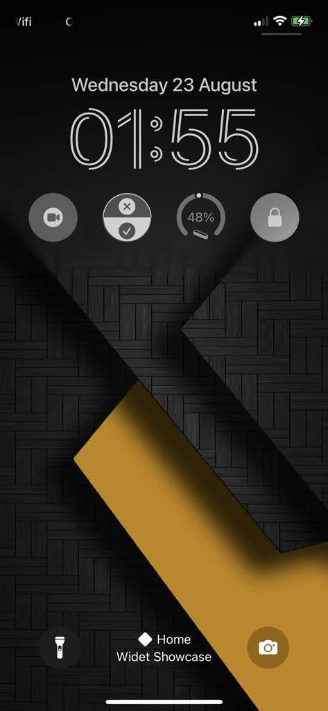 Home Widget - for HomeKit - Smartphone lock screen featuring circular HomeKit widgets for smart home control.