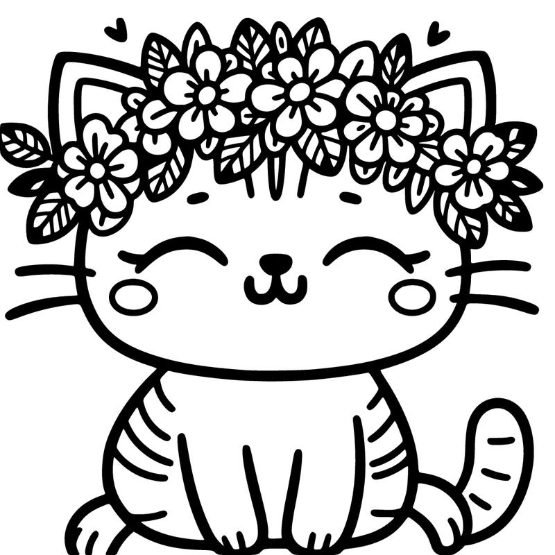 a kitty with a flower crown