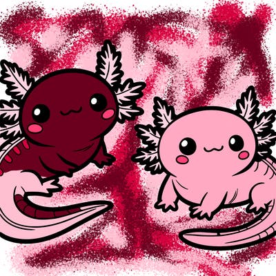 cute axolotls