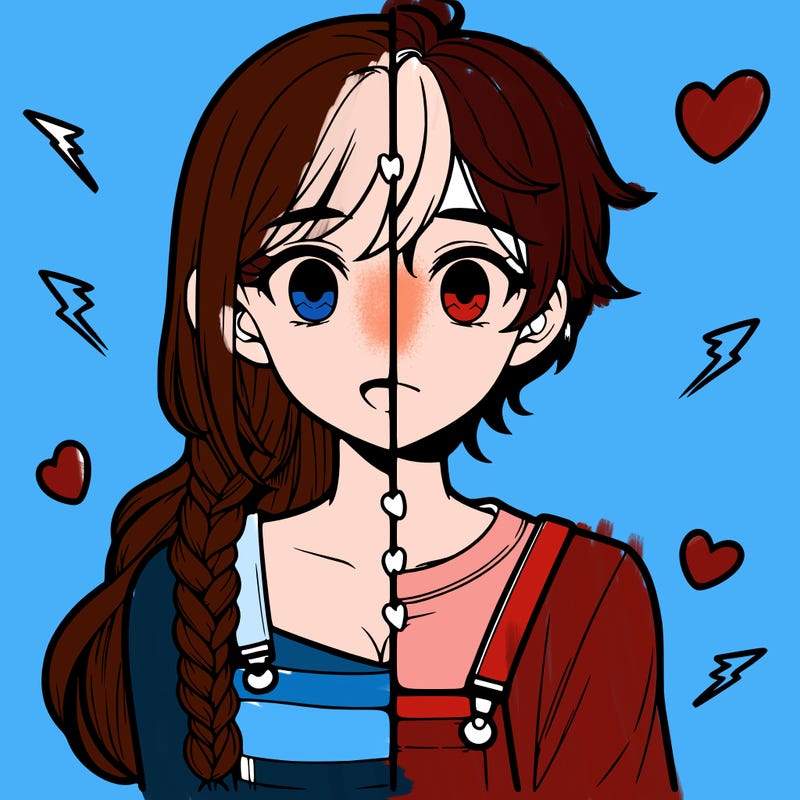 realistic girl boy split