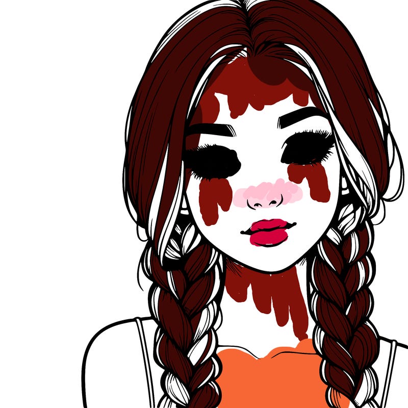 realistic girl with braids