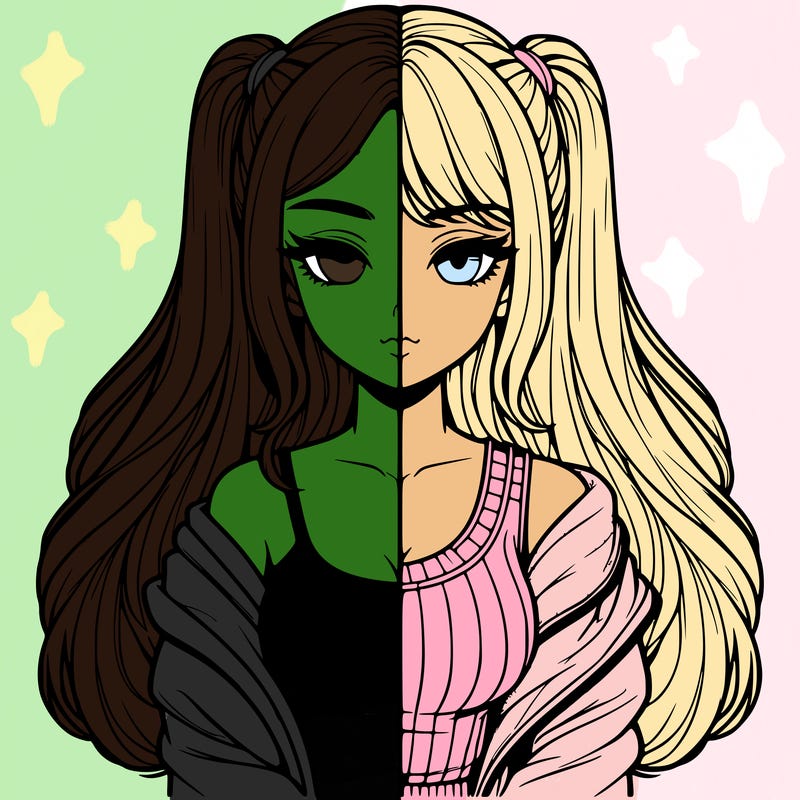 realistic girl split