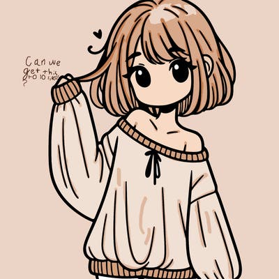 girl in baggy sweater hanging off her shoulder