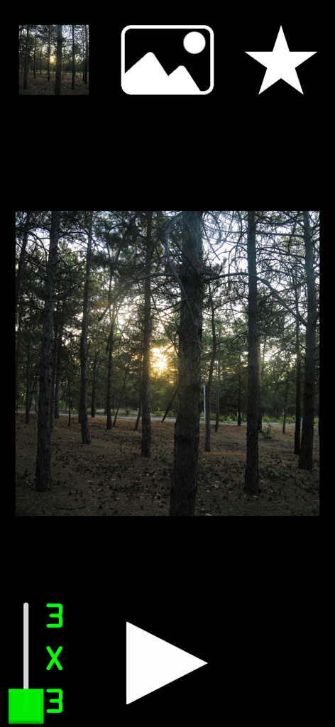 Image Mind Shuffle - Screenshot of Image Mind Shuffle showing a forest photo puzzle with 3x3 grid settings