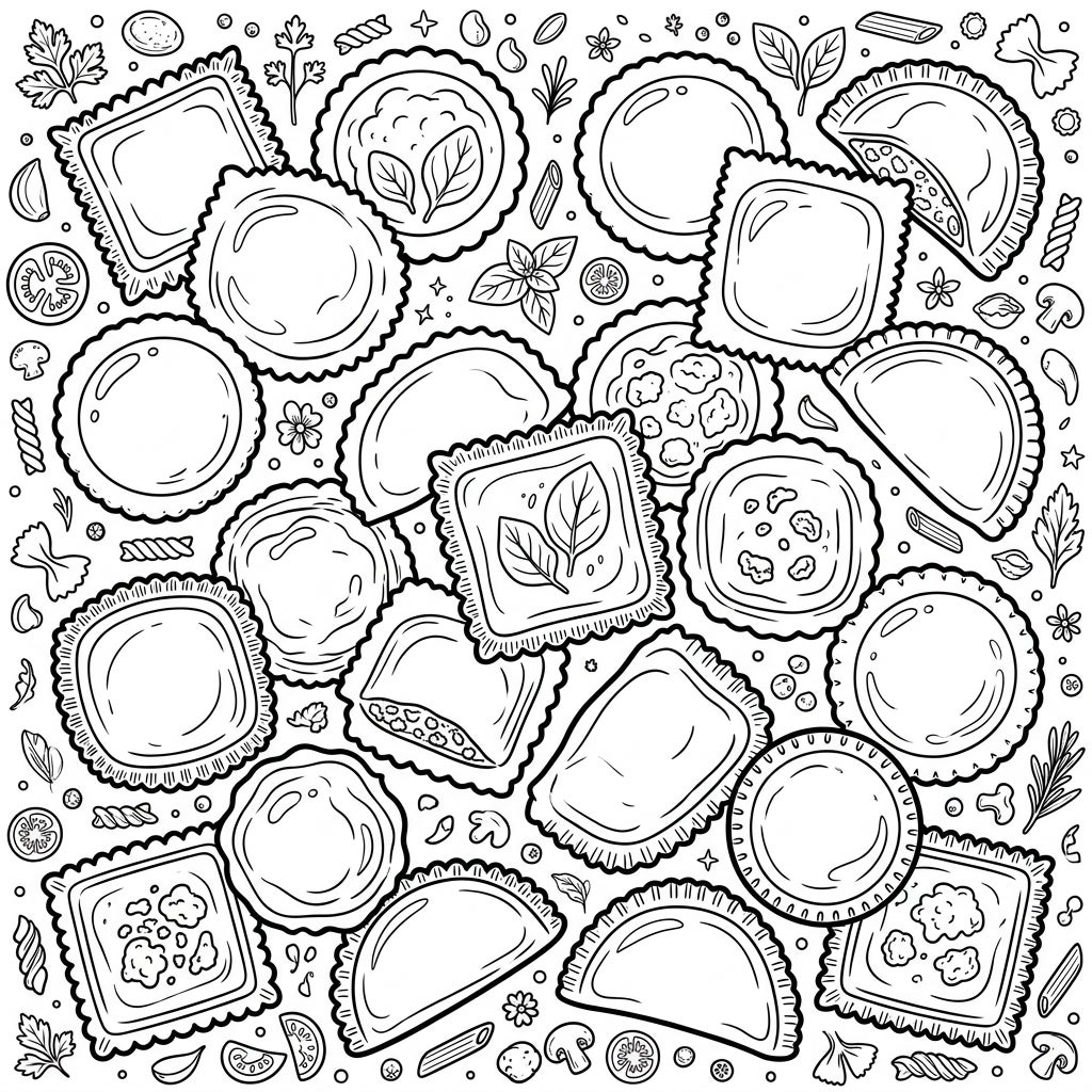 Ravioli da Colorare | Pasta Fresca e Deliziosa — Color Pop