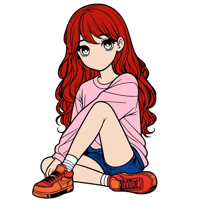 girl sitting realistic