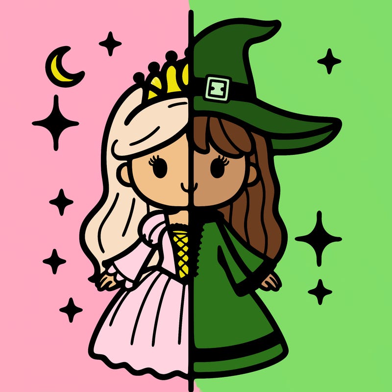 split princess and witch