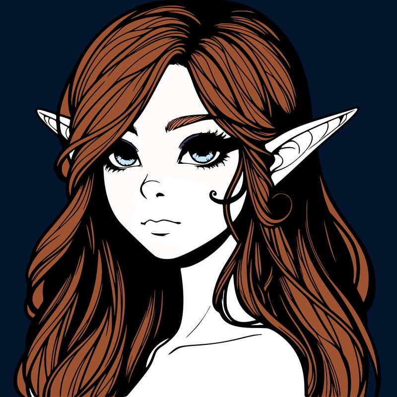 elf girl realistic dark fantasy
