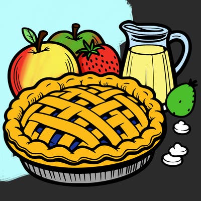 a pie of food