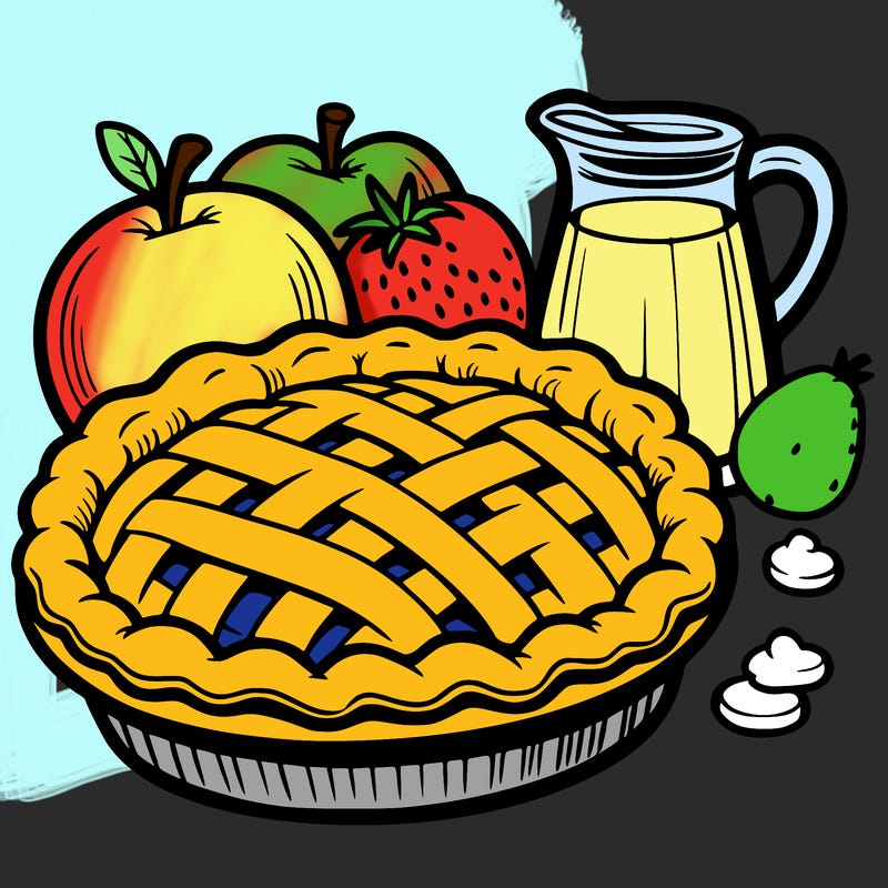 a pie of food