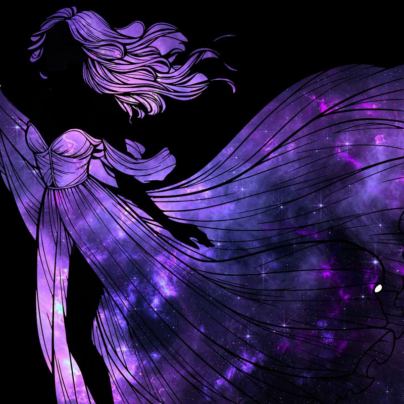 realistic woman in dress flowing the the wind