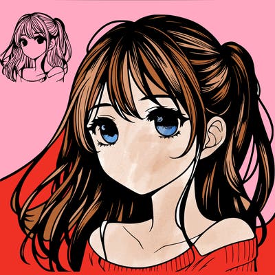 realistic girl manga cute