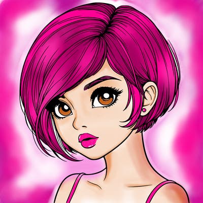 realistic girl with really short hair